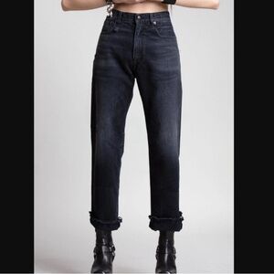 R13 Womens Distressed Boyfriend Jeans‎ in Jake Black Size 24